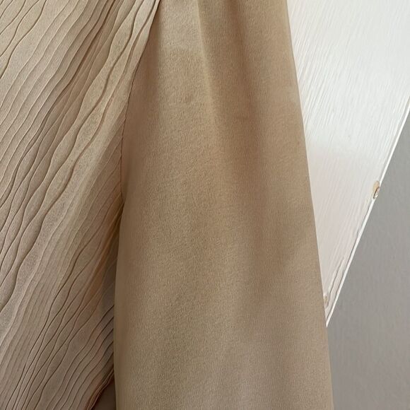 Vtg 70s Tony Ruocco for Alper Schwartz tan semi sheer  shift dress - Picture 4 of 12